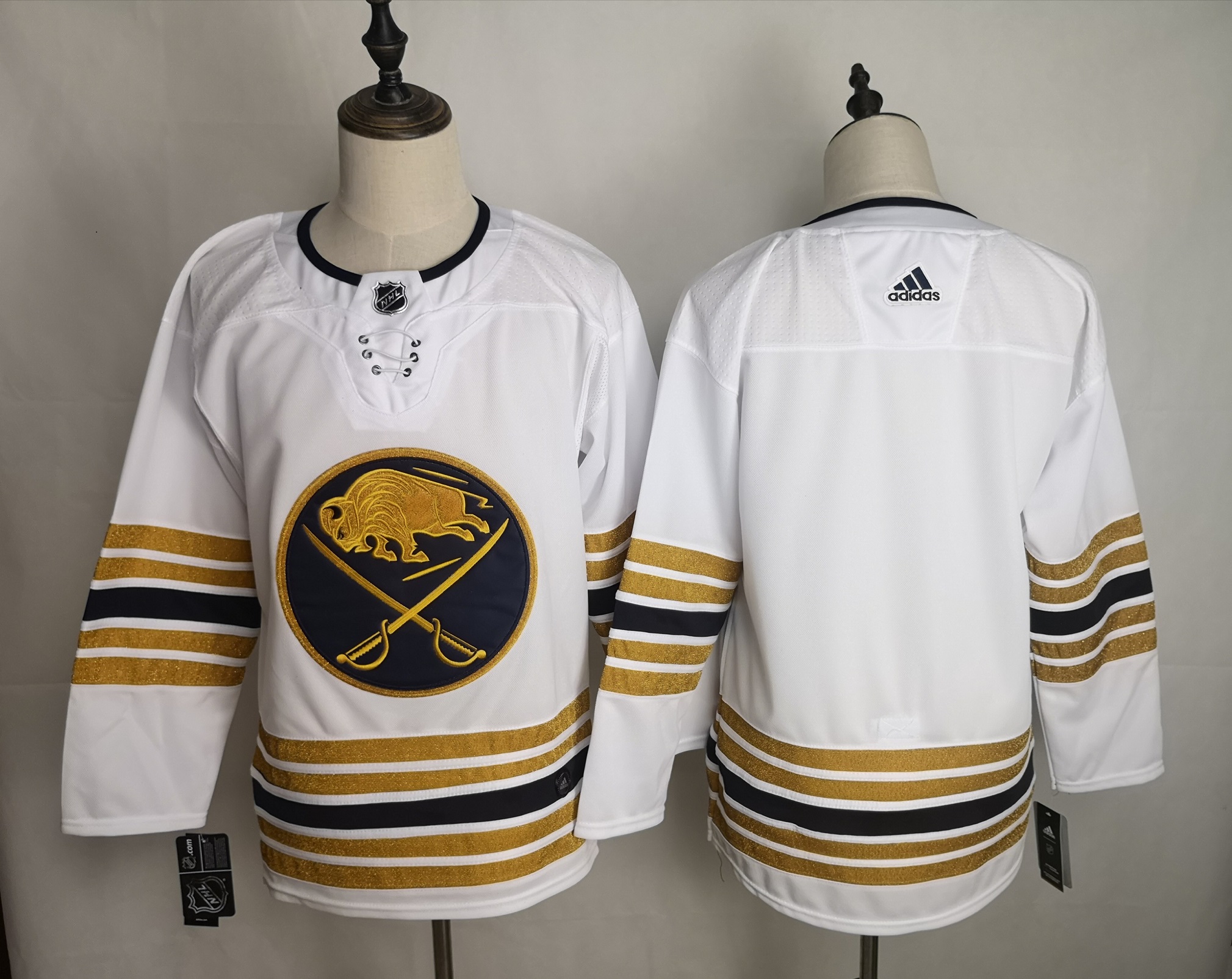 Men's Buffalo Sabres 2019 White 50th Season Stitched NHL Jersey